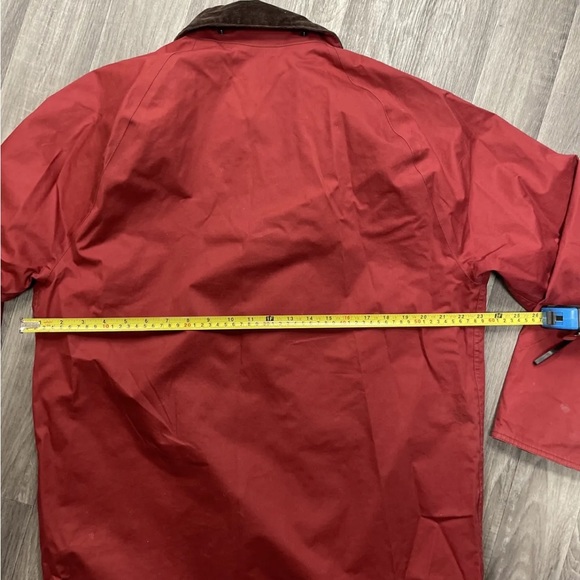 Barbour Beaufort Jacket Red Corduroy Collar Full Zip Coat, Size Medium M - Picture 10 of 16